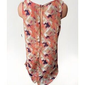 Paper Crane Orange Tank Top Cami Size M Slit Back Top Sleeveless